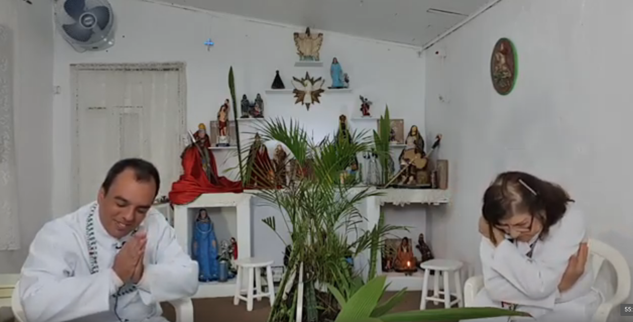 Oração aos enfermos na Terreira de Ogum da Mata Virgem com a diretoria Suely!