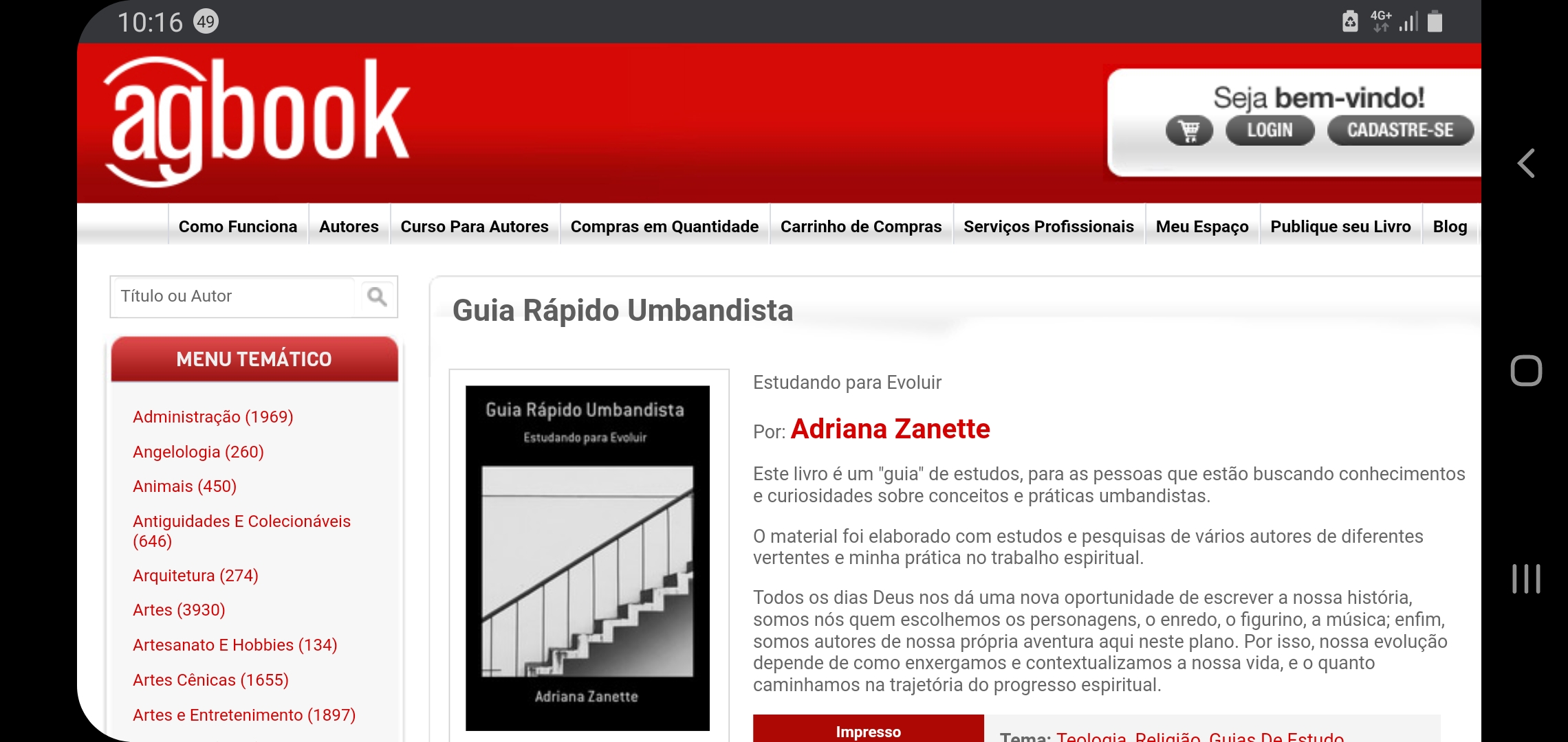 Guia Rápido Umbandista disponível na Livraria AGBook!