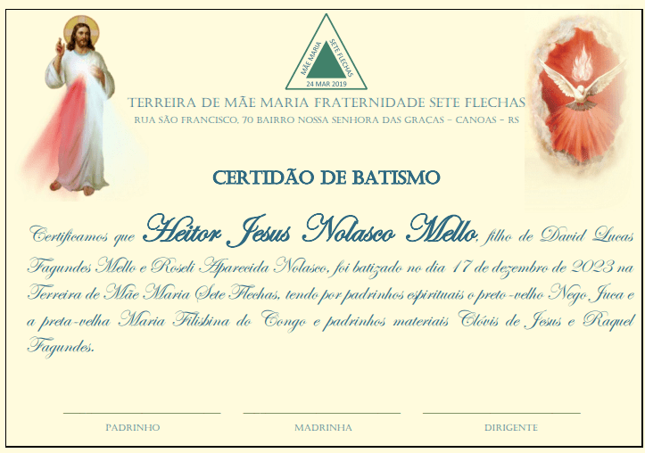 Batizado do menino Heitor Jesus!